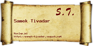 Samek Tivadar névjegykártya