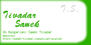 tivadar samek business card